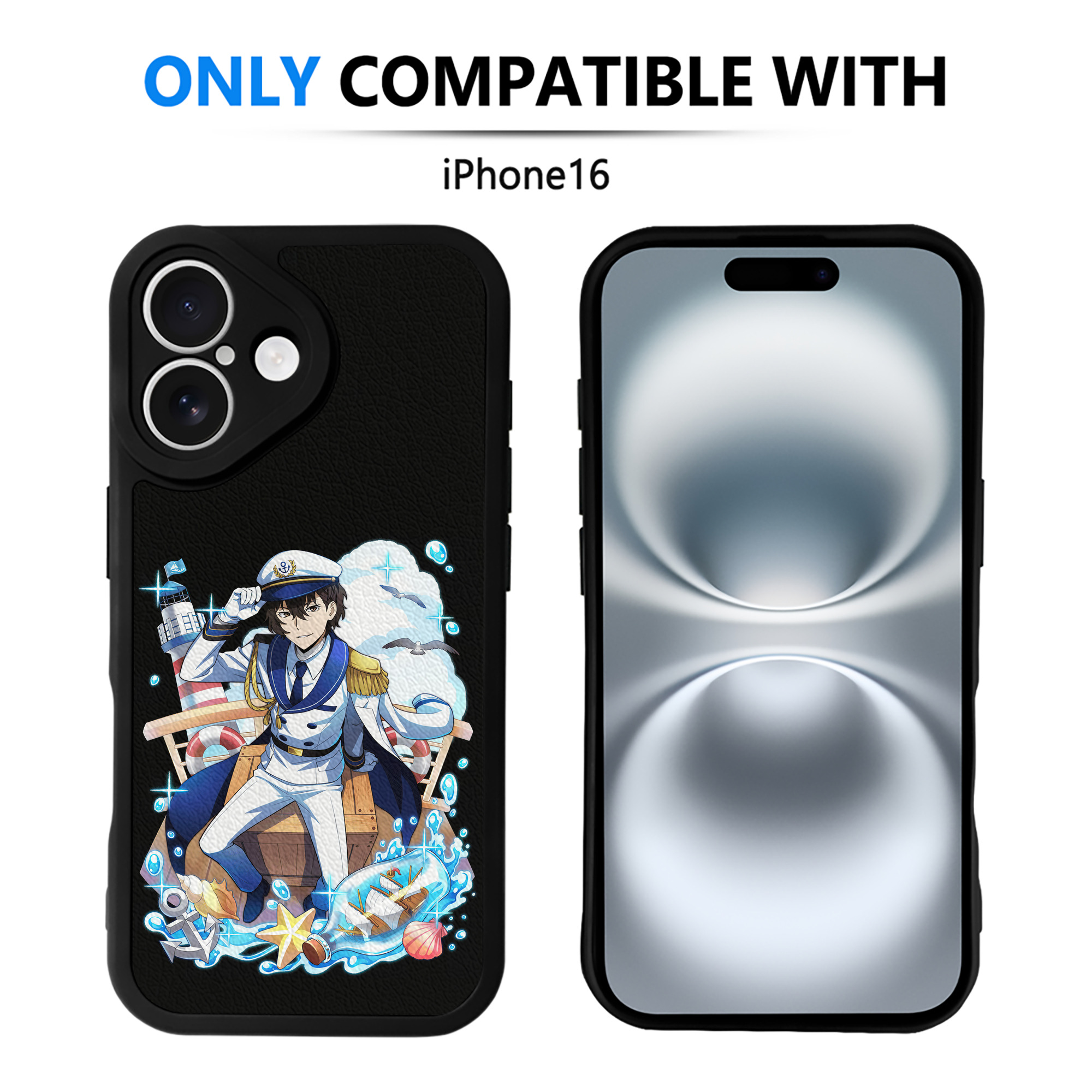 （画像用） 文豪ストレイドッグス Bungo Stray Dogs 【iPhone 16シリーズ対応】シリコンスマホケース（レザー調） 材質：シリコン